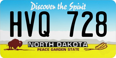 ND license plate HVQ728