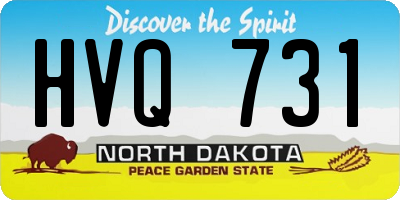 ND license plate HVQ731