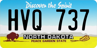 ND license plate HVQ737