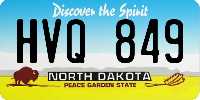 ND license plate HVQ849