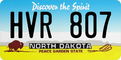ND license plate HVR807