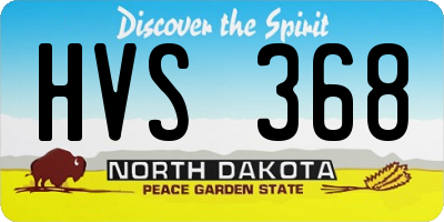 ND license plate HVS368