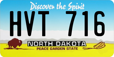 ND license plate HVT716
