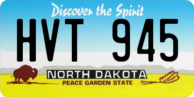 ND license plate HVT945