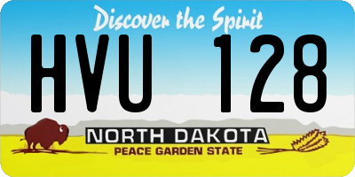 ND license plate HVU128