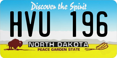 ND license plate HVU196