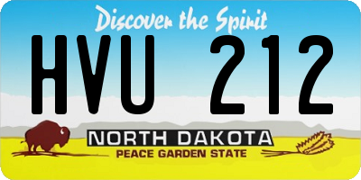 ND license plate HVU212