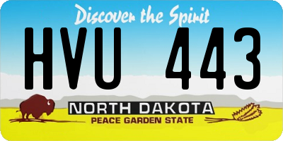 ND license plate HVU443