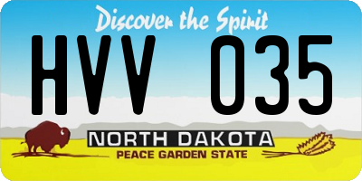 ND license plate HVV035