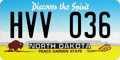 ND license plate HVV036