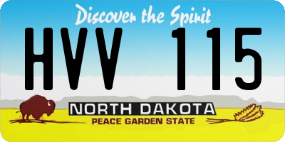 ND license plate HVV115