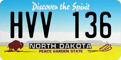 ND license plate HVV136