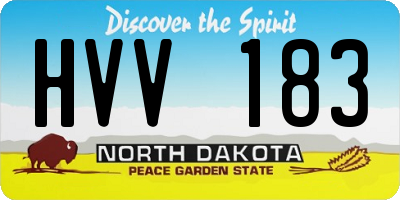 ND license plate HVV183
