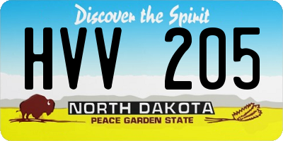 ND license plate HVV205