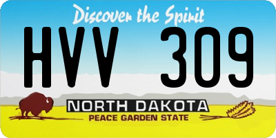 ND license plate HVV309