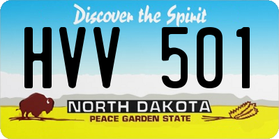 ND license plate HVV501