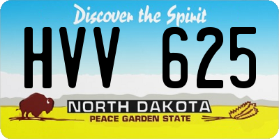 ND license plate HVV625