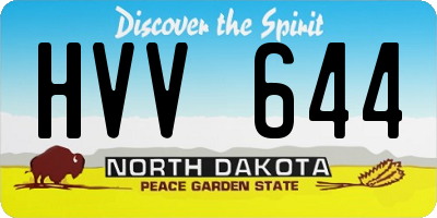 ND license plate HVV644