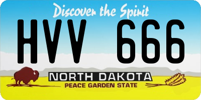 ND license plate HVV666