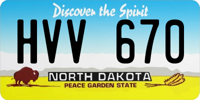ND license plate HVV670