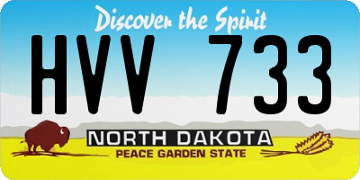 ND license plate HVV733