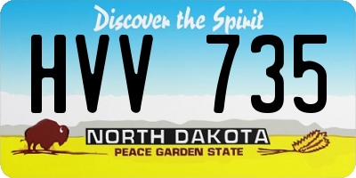 ND license plate HVV735