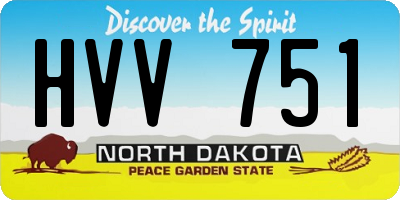 ND license plate HVV751