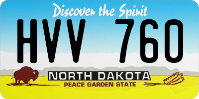 ND license plate HVV760