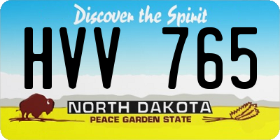 ND license plate HVV765