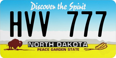 ND license plate HVV777