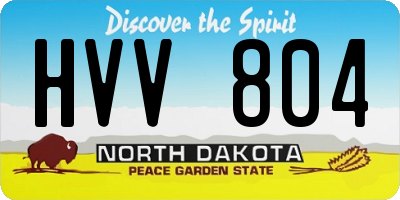 ND license plate HVV804