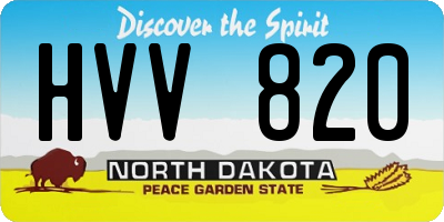ND license plate HVV820