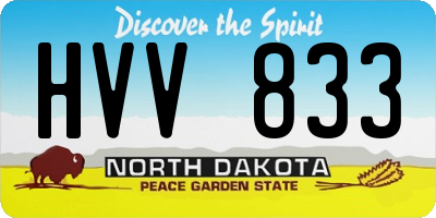 ND license plate HVV833