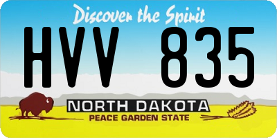 ND license plate HVV835