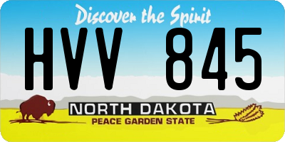 ND license plate HVV845