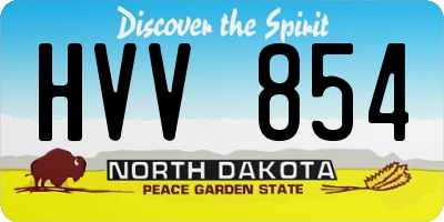 ND license plate HVV854