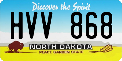 ND license plate HVV868
