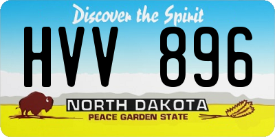 ND license plate HVV896