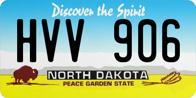 ND license plate HVV906