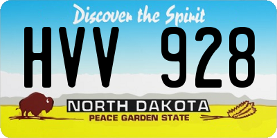 ND license plate HVV928