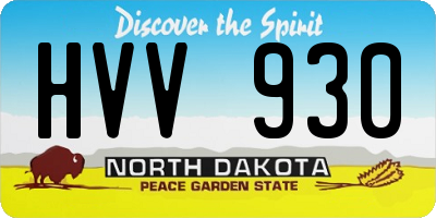 ND license plate HVV930