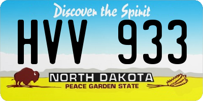 ND license plate HVV933
