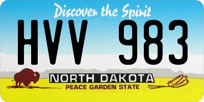 ND license plate HVV983