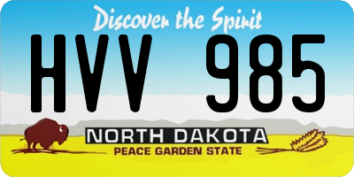 ND license plate HVV985