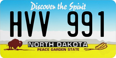 ND license plate HVV991