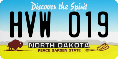 ND license plate HVW019