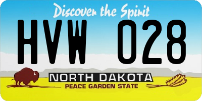 ND license plate HVW028