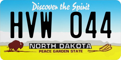 ND license plate HVW044