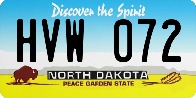 ND license plate HVW072