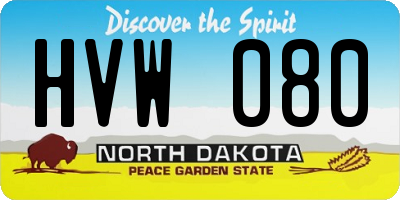 ND license plate HVW080